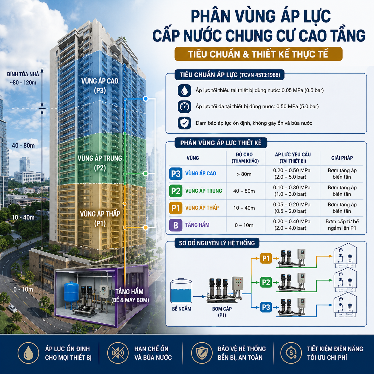Phân Vùng Áp Lực Bơm Tăng Áp Chung Cư Cao Tầng