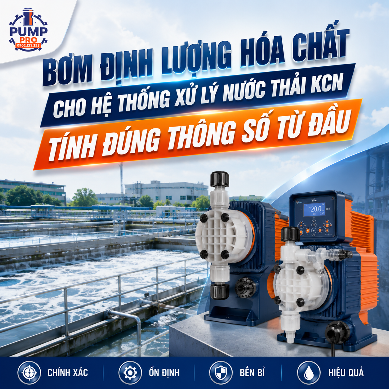 Bơm Định Lượng XLNT KCN Chính Hãng SEKO, Grundfos, Milton Roy