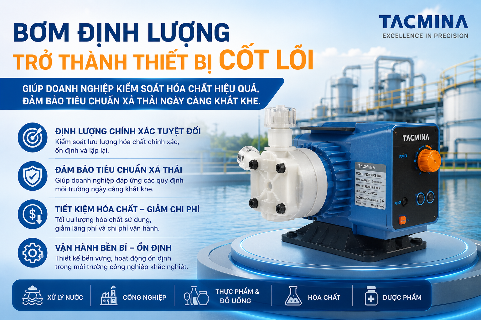 Xử lý nước thải công nghiệp – Xu hướng sử dụng bơm định lượng năm 2026 – Pump Pro