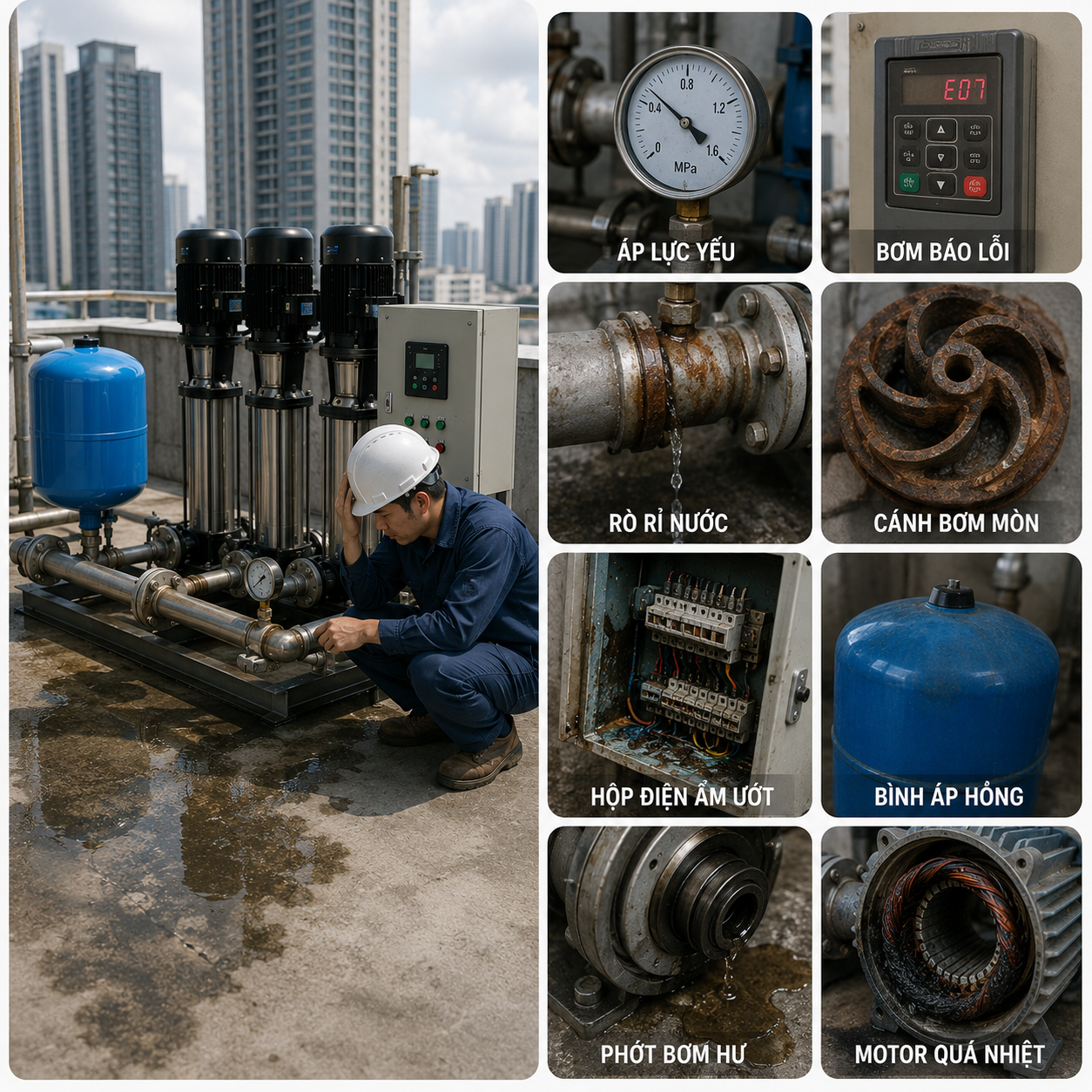 Sự Cố Bơm Tăng Áp Nhà Cao Tầng & Cách Khắc Phục Nhanh
