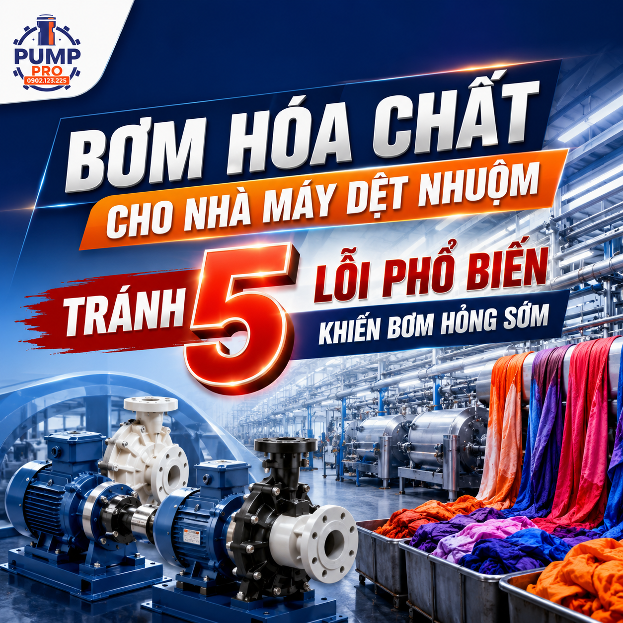 Hướng dẫn chọn bơm hóa chất cho nhà máy dệt nhuộm