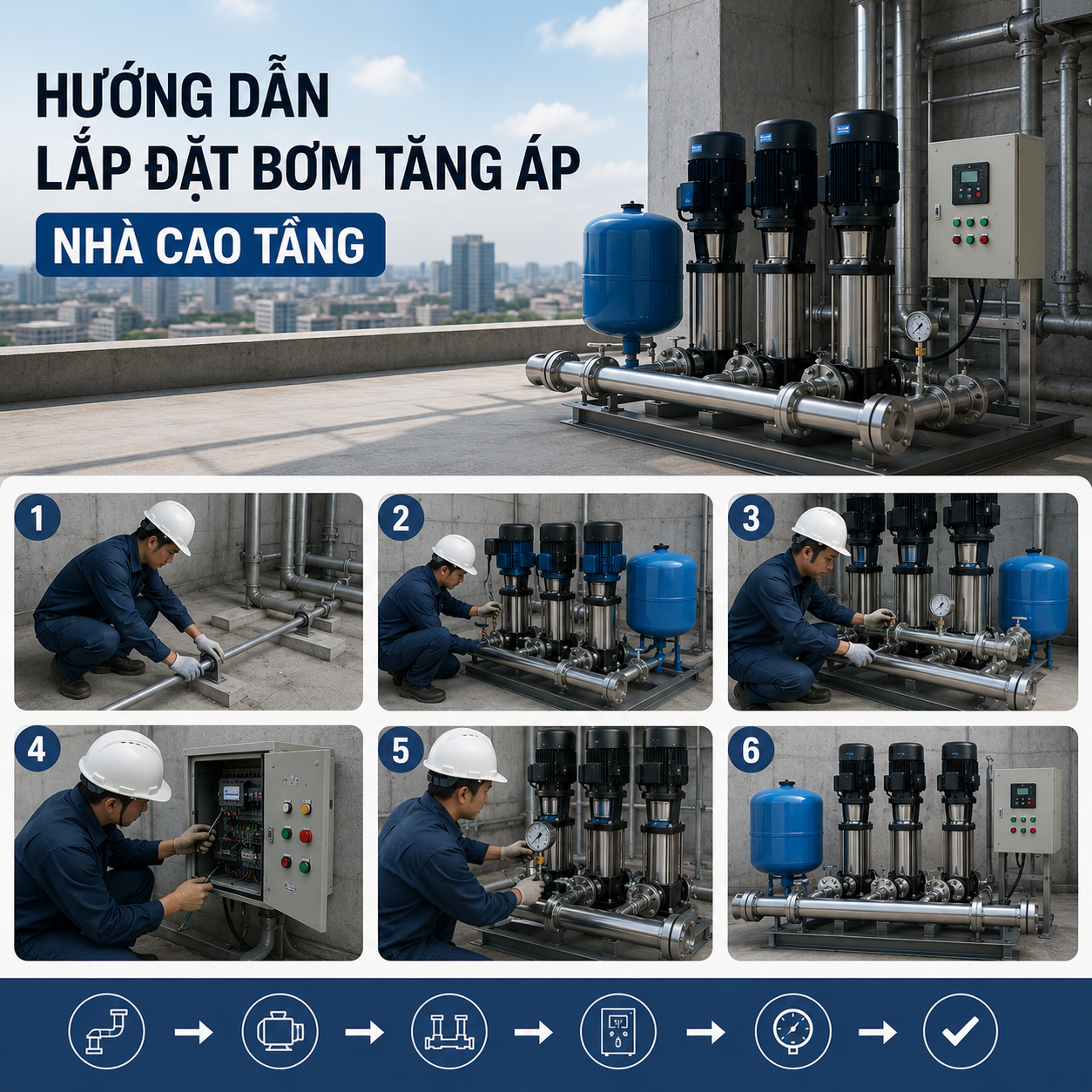 Hướng Dẫn Lắp Đặt Bơm Tăng Áp Nhà Cao Tầng Đúng Kỹ Thuật