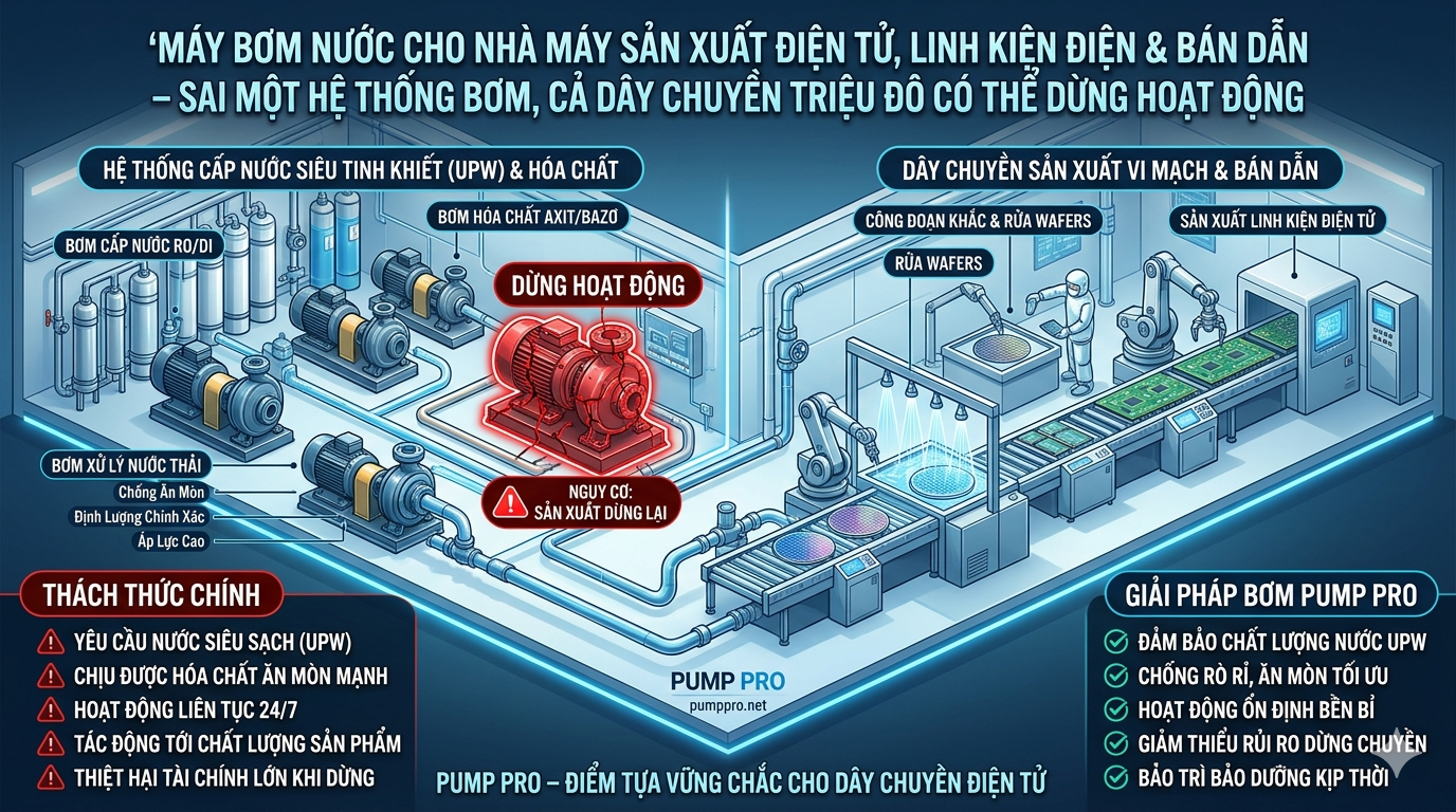 Bơm Công Nghiệp Cho Điện Tử & Bán Dẫn – Pump Pro