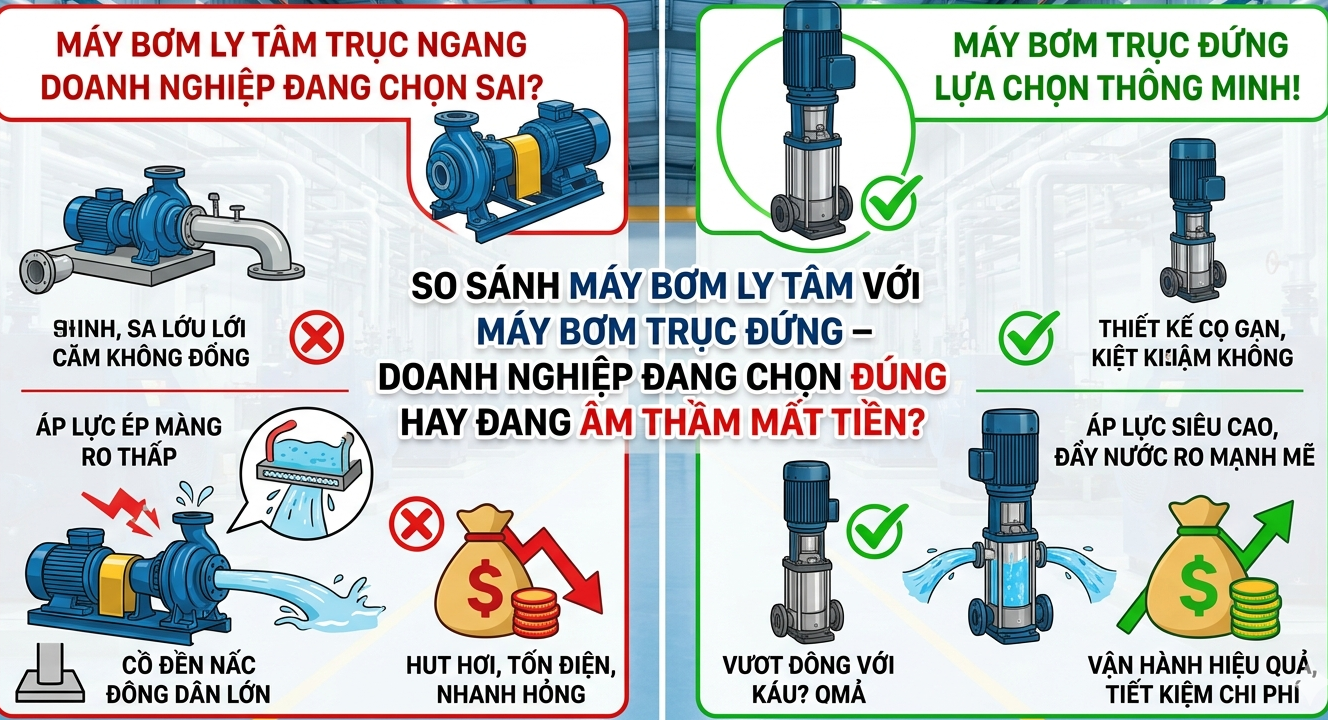 Bơm ly tâm và bơm trục đứng: Chọn đúng hay mất tiền? – Pump Pro