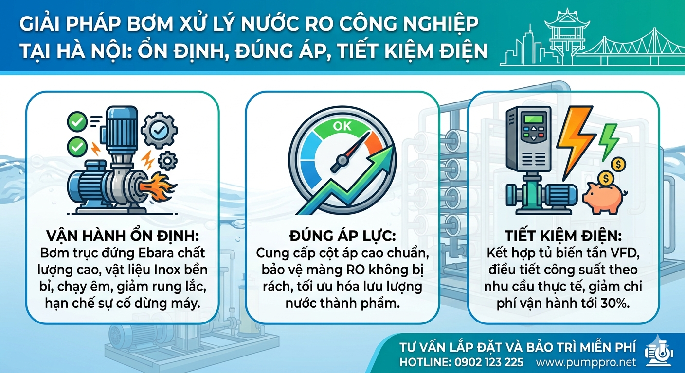 Bơm Xử Lý Nước RO Công Nghiệp Cho Nhà Máy Tại Hà Nội – Pump Pro