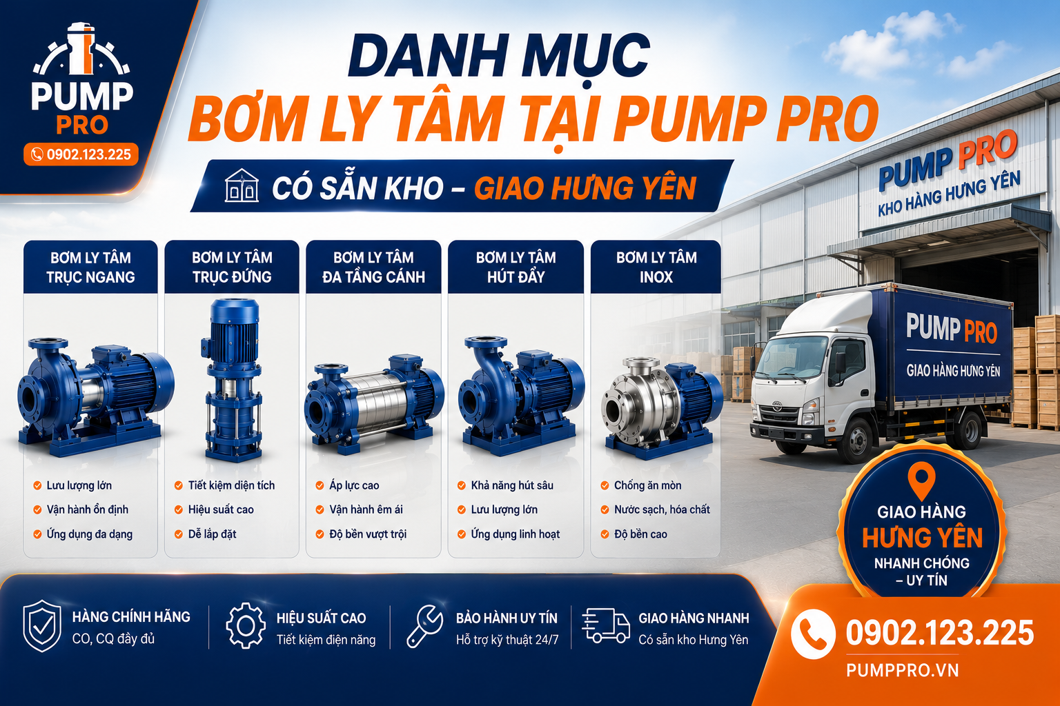Pump Pro giao hàng nhanh tại Hưng Yên