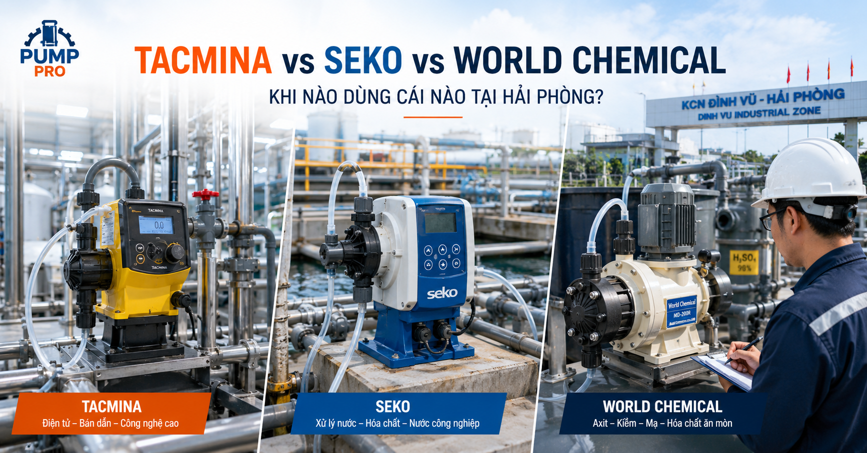 máy bơm hóa chất Hải Phòng Tacmina World Chemical SEKO KCN DEEP C