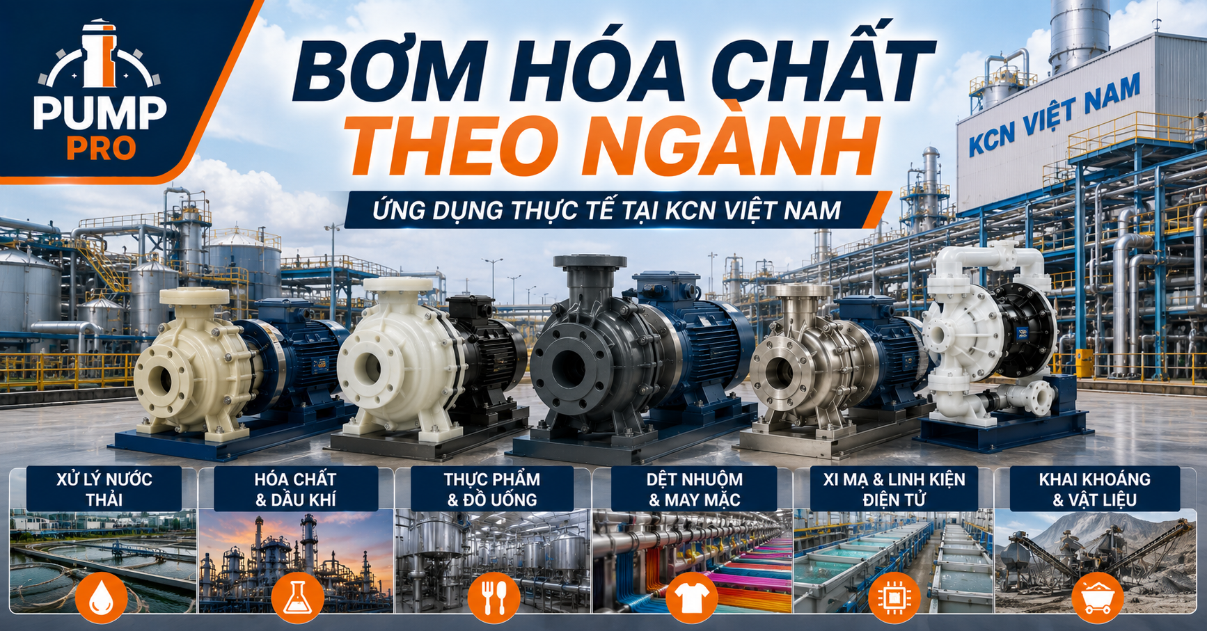 Bơm hóa chất theo nghành ứng dụng | Pump Pro