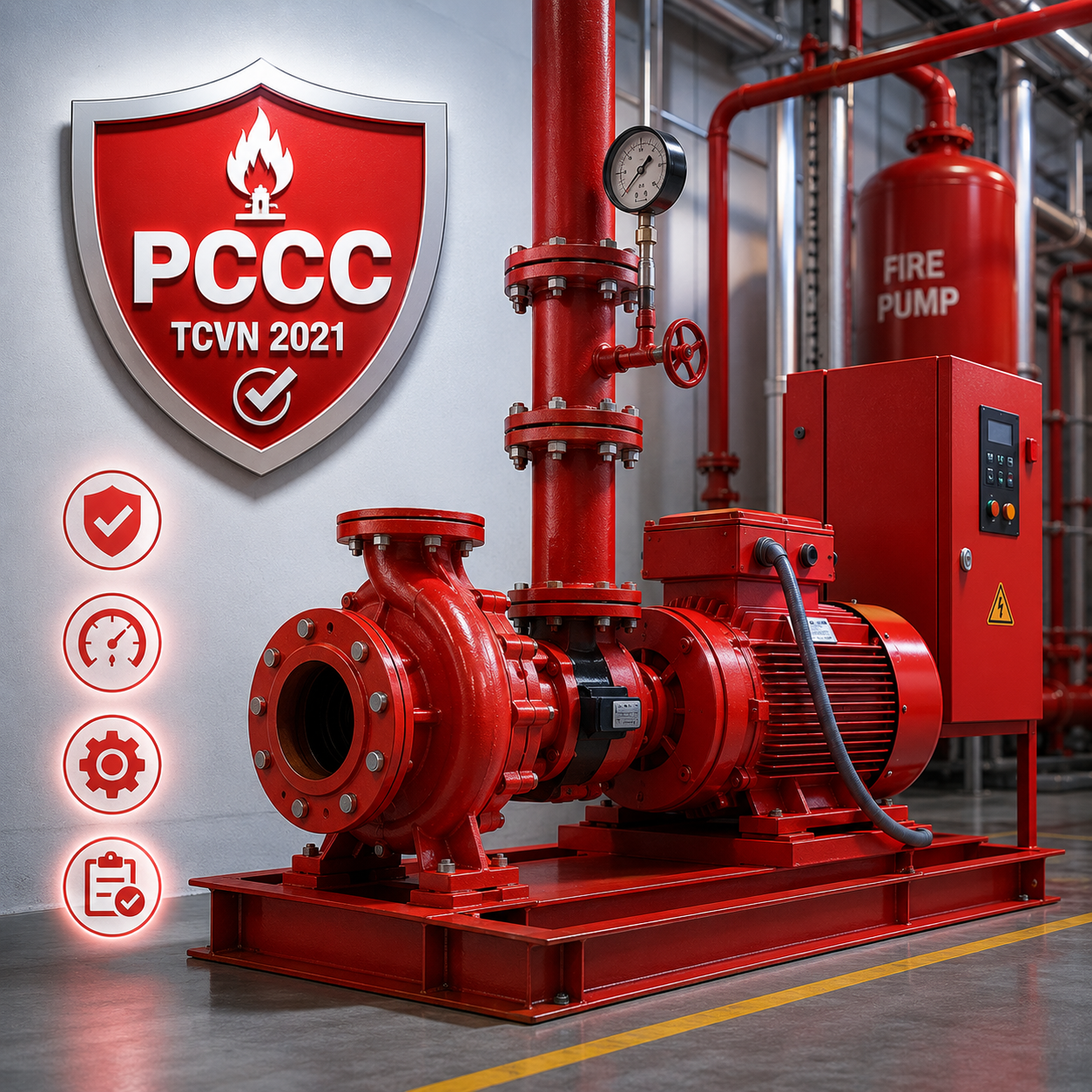 máy bơm PCCC theo TCVN 7336:2021 nhà xưởng KCN