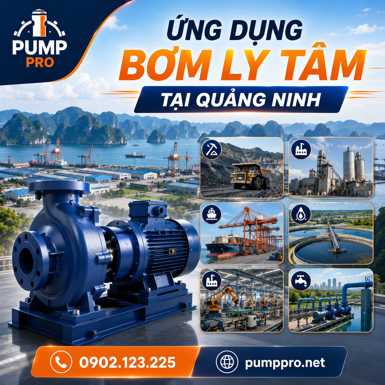 Máy Bơm Ly Tâm Tại Quảng Ninh — Báo Giá & Giao Đến 10 KCN Trong 2,5 Giờ – Pump Pro