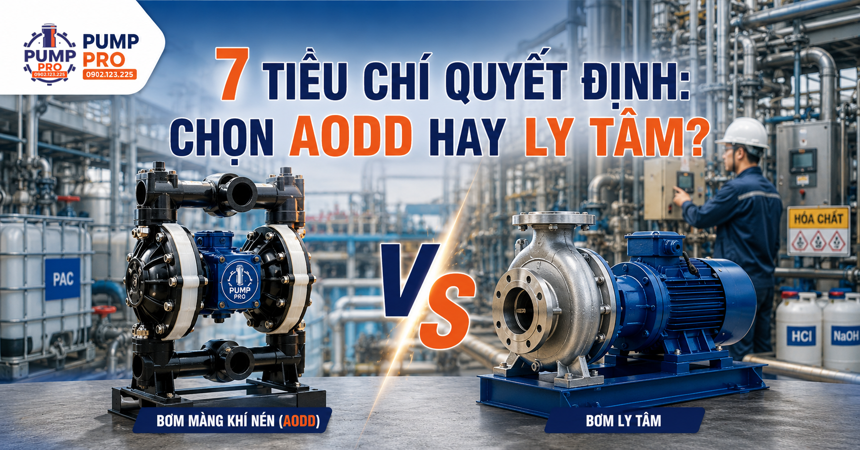 So sánh bơm màng với bơm ly tâm