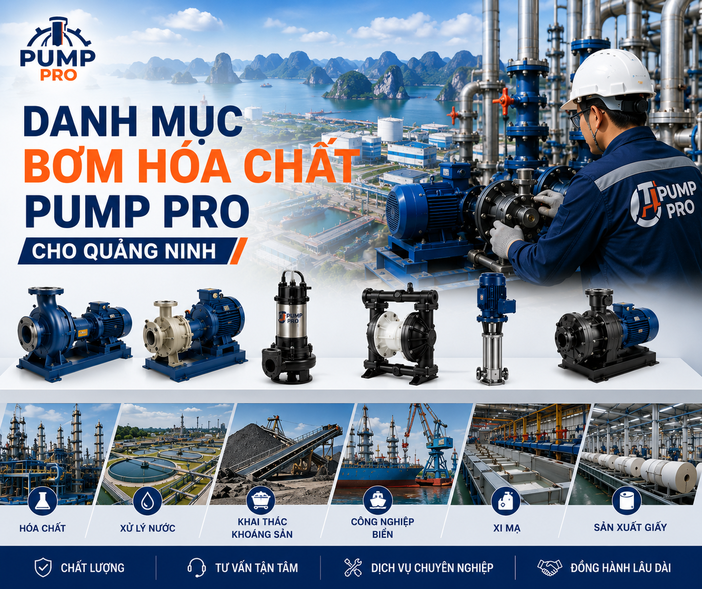 Máy Bơm Hóa Chất Tại Quảng Ninh — Giải Pháp Cho KCN Và Công Nghiệp Đặc Thù 2026 – Pump Pro