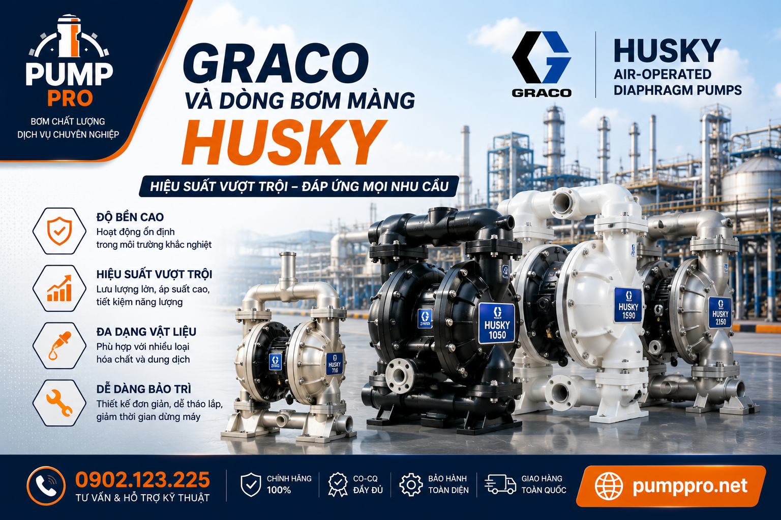 Dòng bơm mang Husky từ Pump Pro