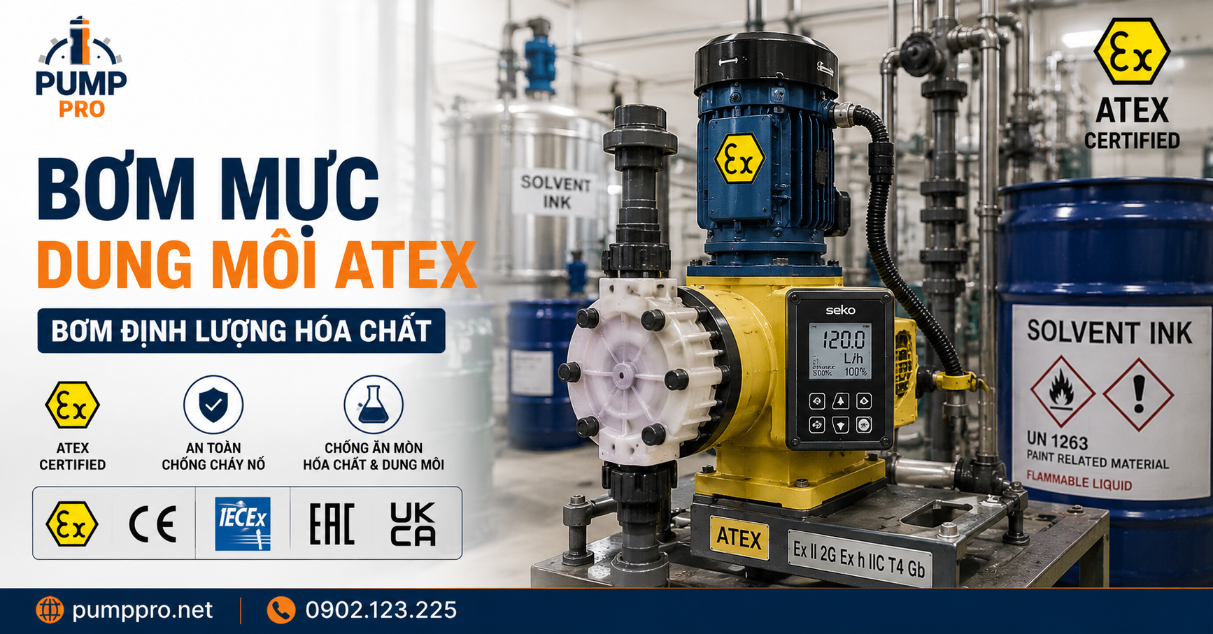 Bơm Mực Dung Môi ATEX | Pump Pro