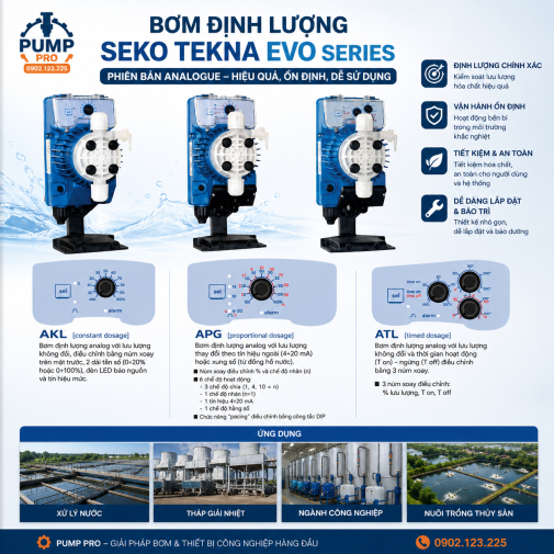 bơm định lượng hóa chất SEKO Italy Tekna AKS APG