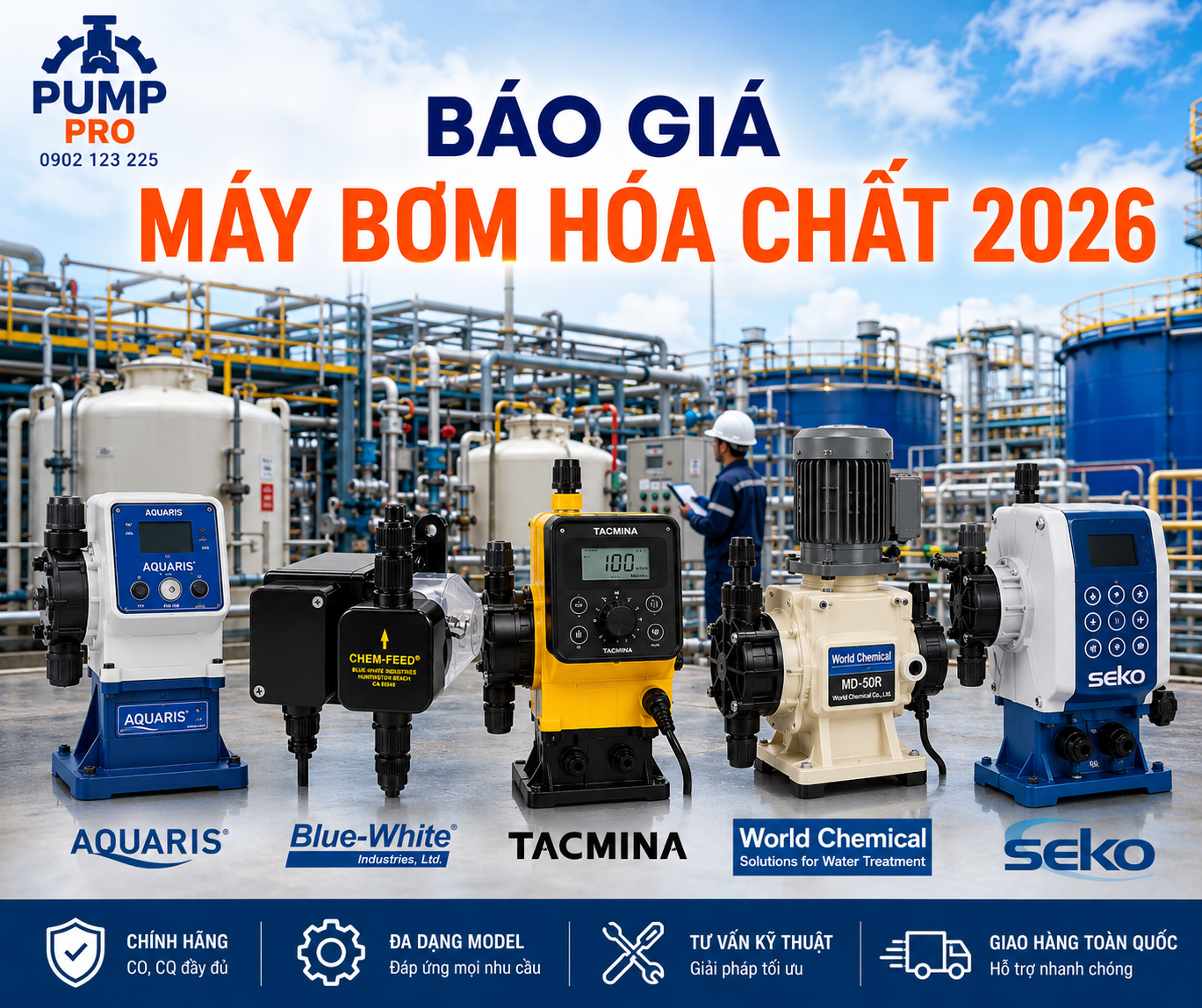 Báo Giá Máy Bơm Hóa Chất 2026 — Bảng Giá Chi Tiết Theo Thương Hiệu & Ứng Dụng – Pump Pro