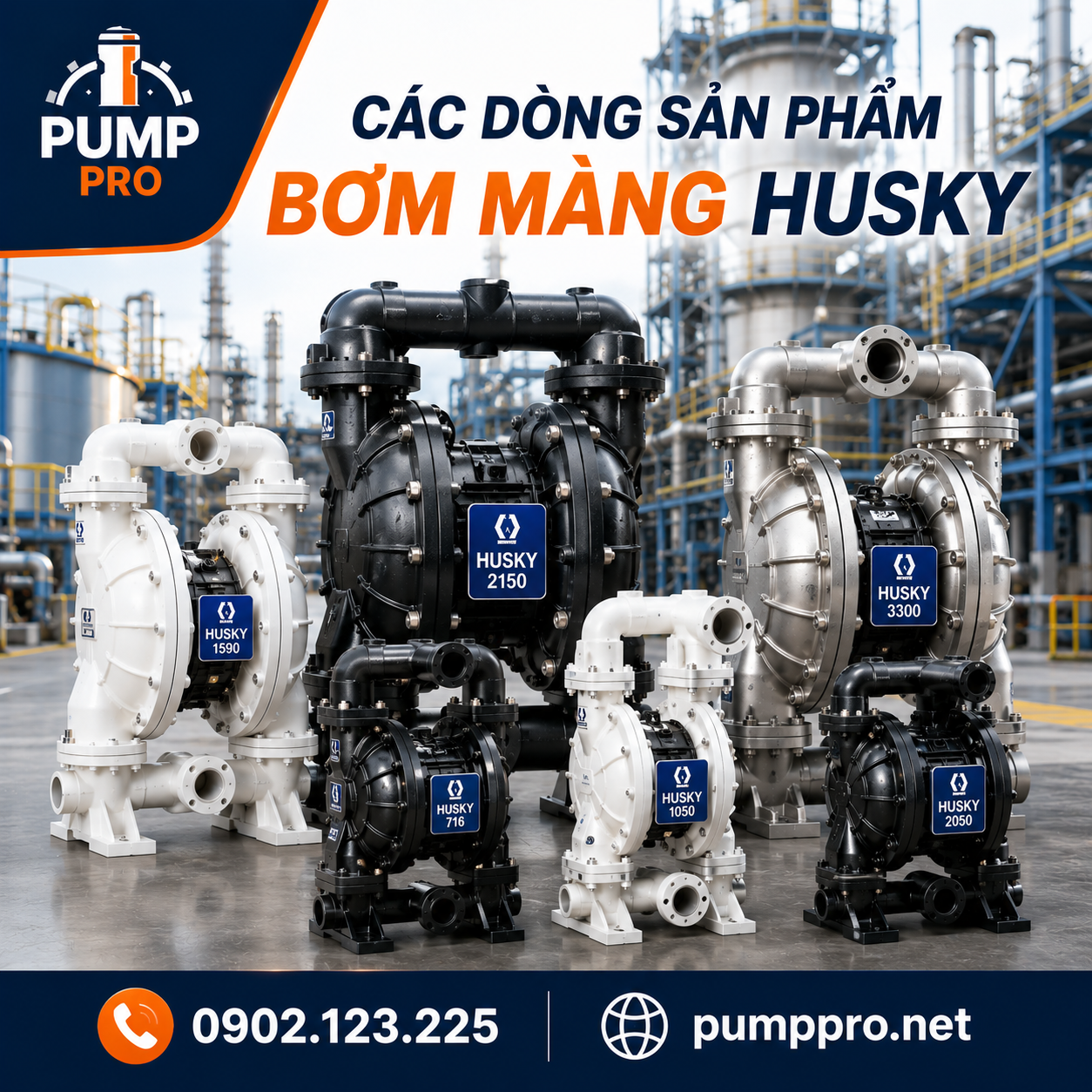 Mua máy bơm màng Husky tại Pump Pro