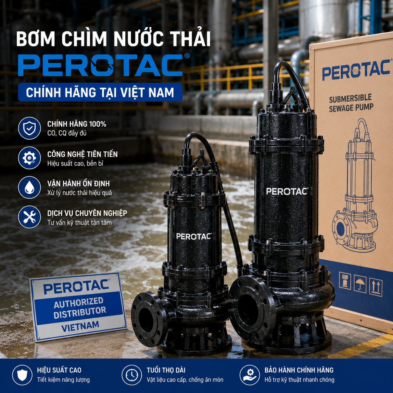 Bơm chìm Perotac chính hãng tại Việt Nam | Pump Pro