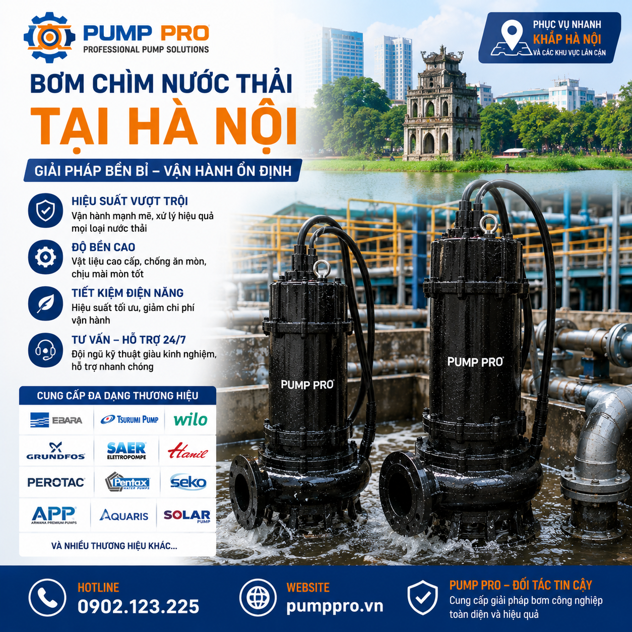 Bơm chìm nước thải tại Hà Nội | Pump Pro