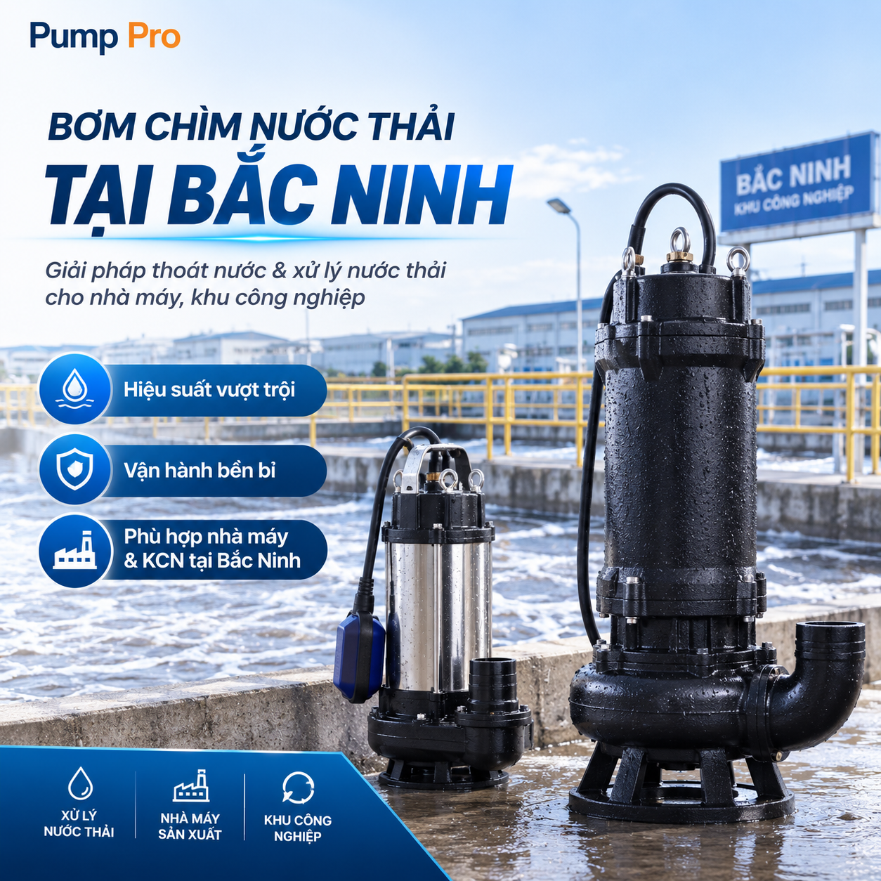 Bơm chìm nước thải tại Bắc Ninh | Pump Pro
