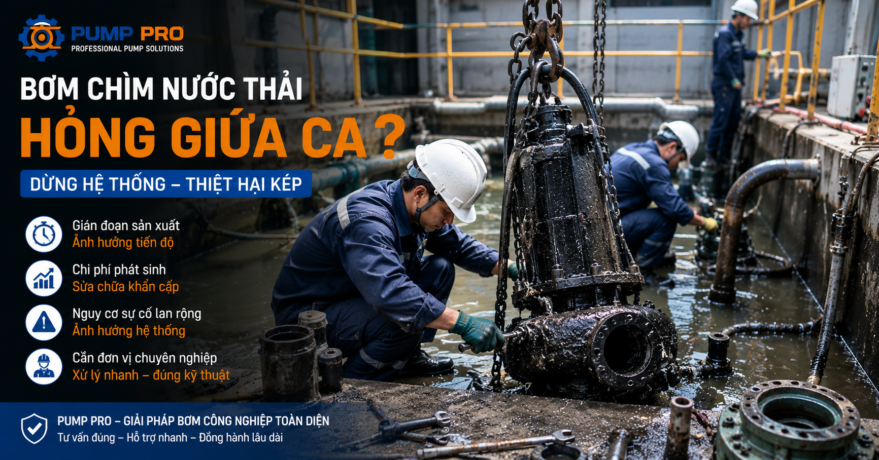 Bơm chìm nước thải hỏng | Pump Pro
