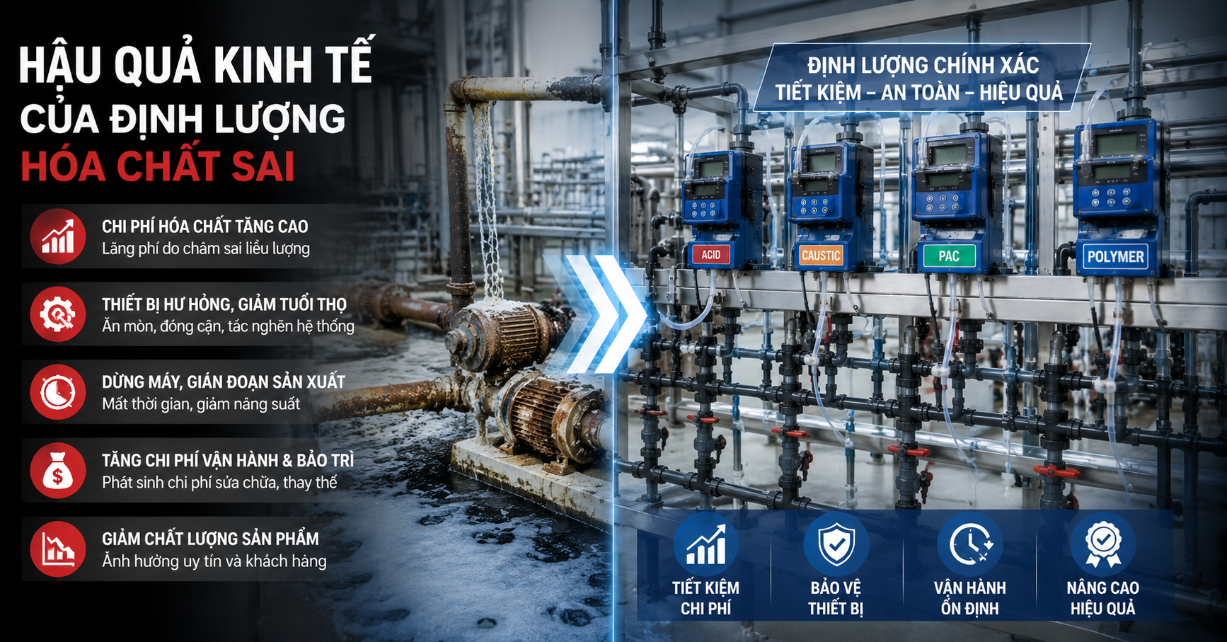 Hậu quả kinh tế khi định lượng hóa chất sai | Pump Pro