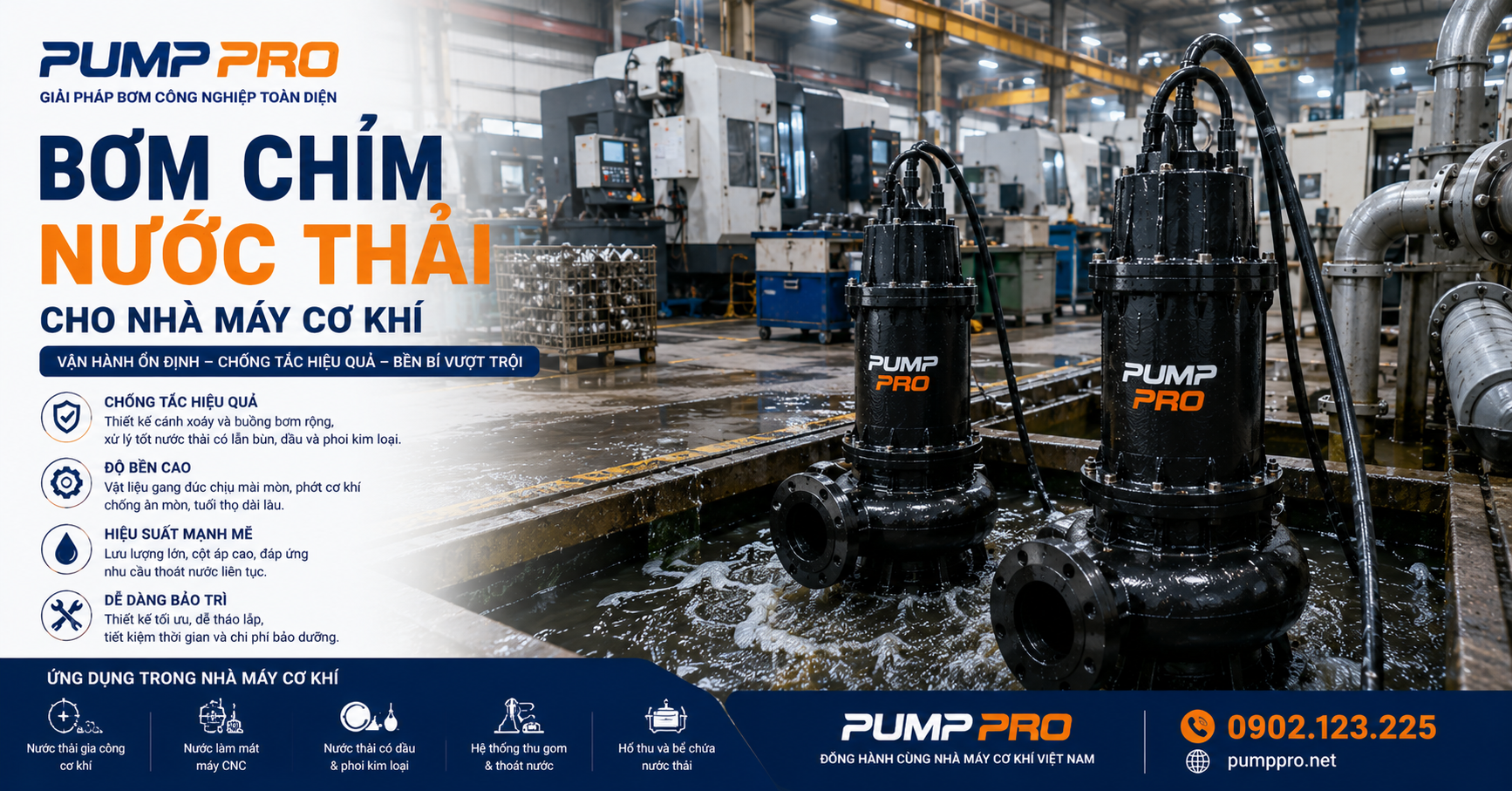 Bơm chìm tại nhà máy cơ khí | Pump Pro