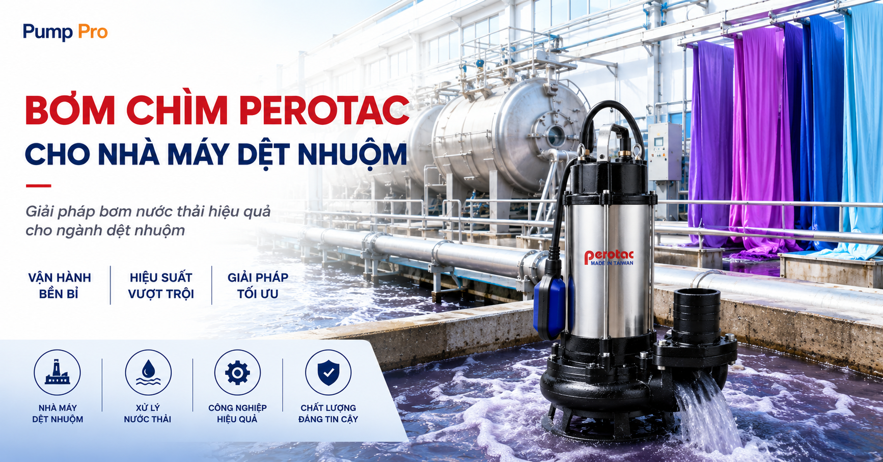 Ứng dụng bơm cho nhà máy dệt nhuộm
