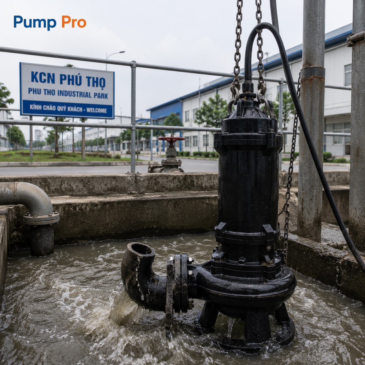Bơm chìm nước thải tại KCN Tỉnh Phú Thọ | Pump Pro