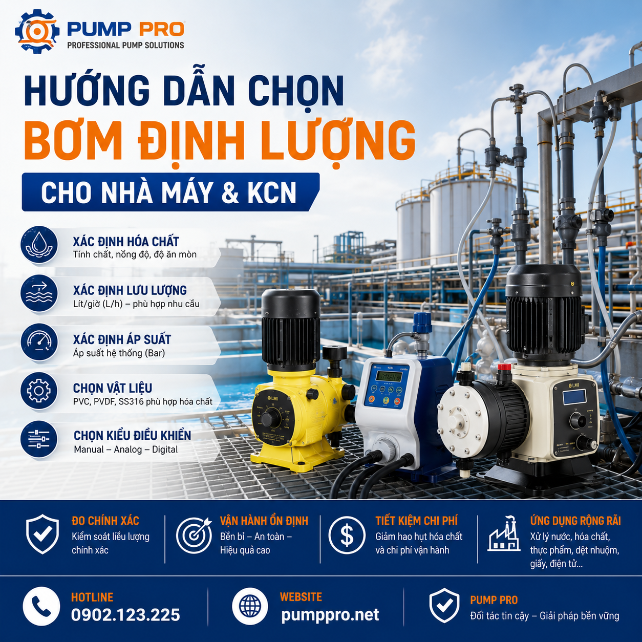 Hướng dẫn chọn Bơm Định Lượng Công Nghiệp | Pump Pro