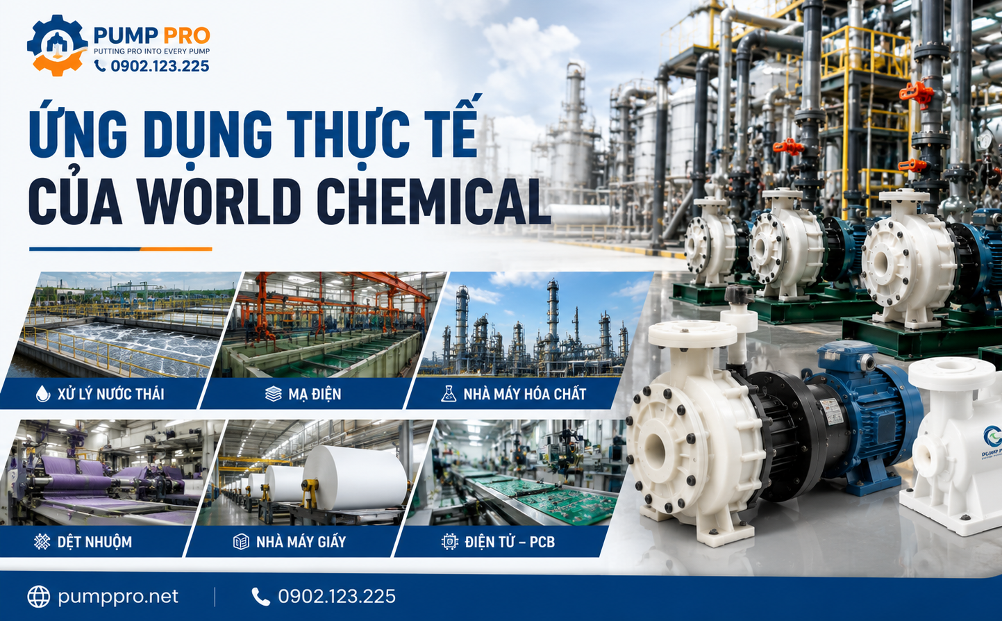 Bơm hóa chất từ trường World Chemical không rò rỉ