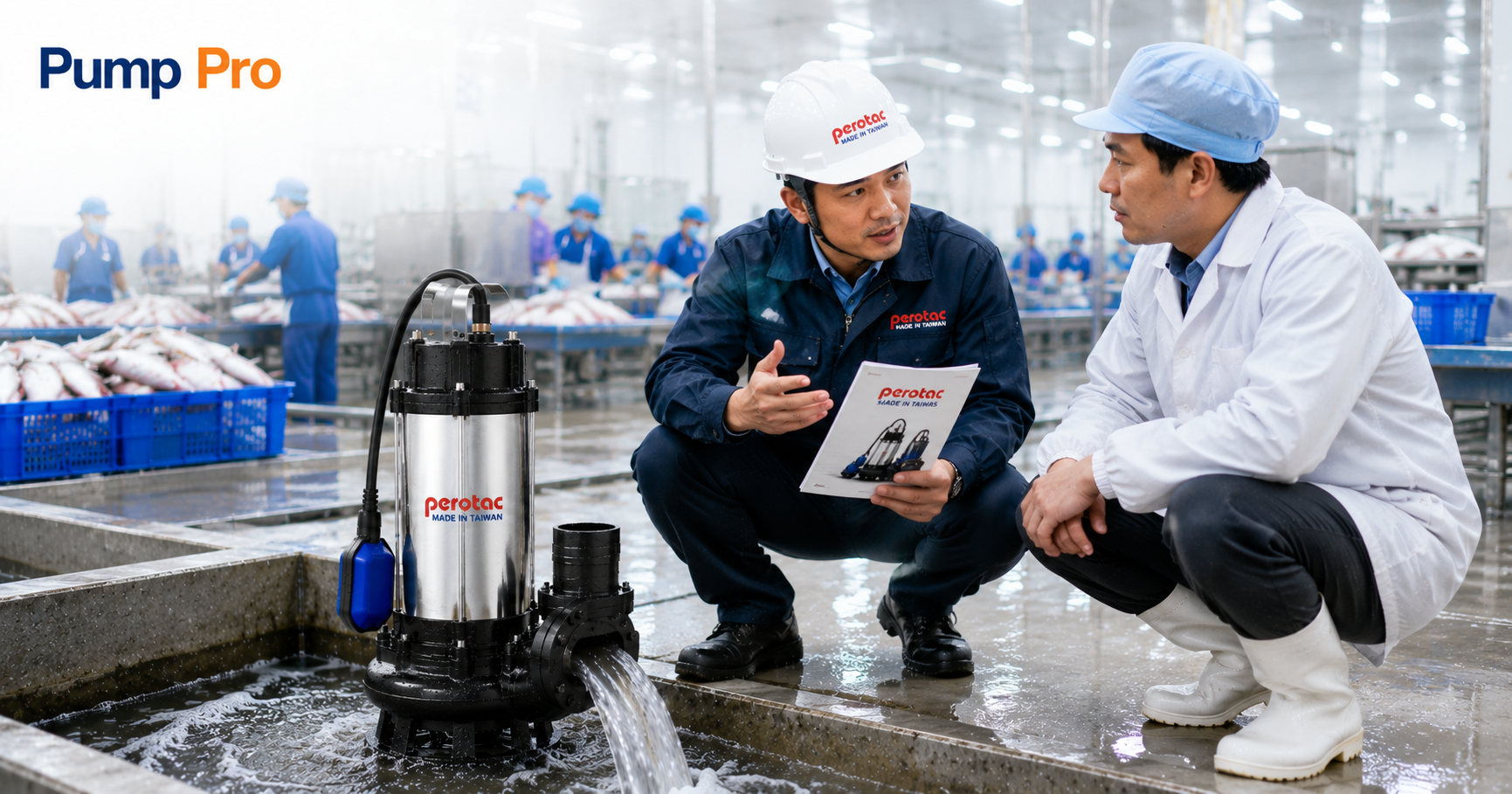 Tư vấn bơm chìm perotac cho nhà máy thủy sản