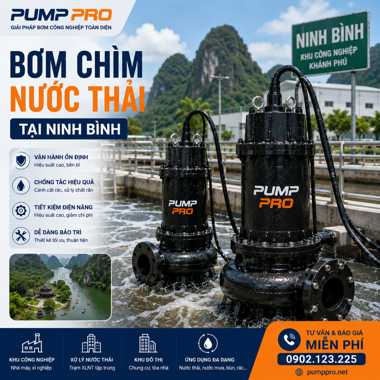 Bơm chìm nước thải tại Ninh Bình | Pump Pro