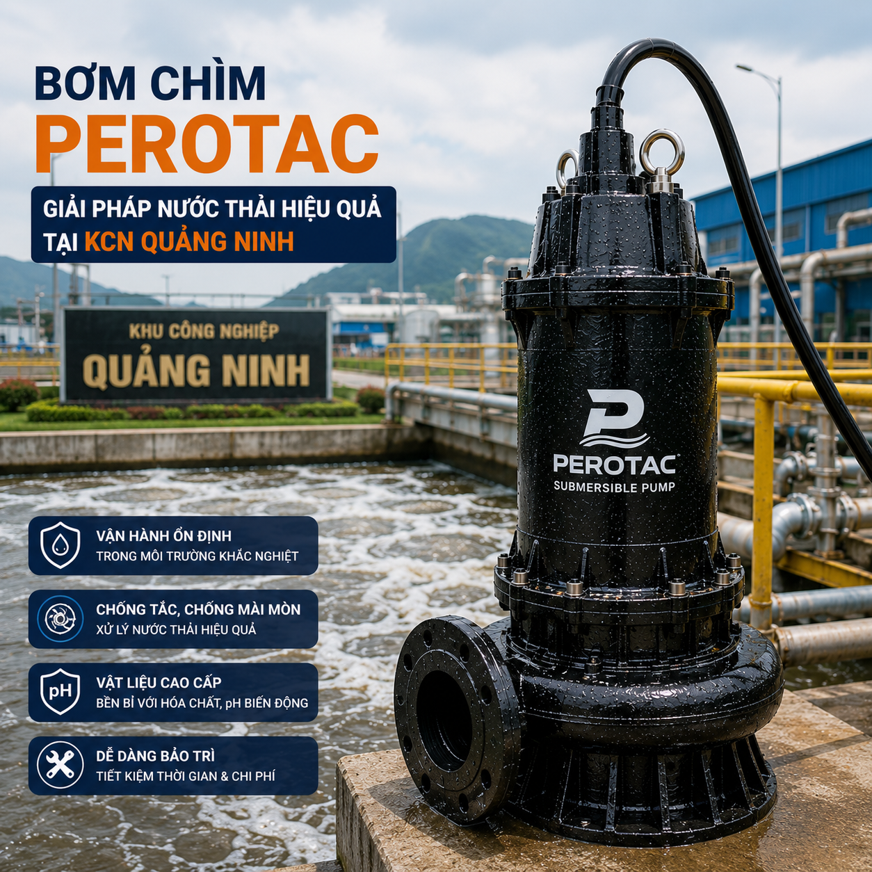 Bơm chìm nước thải tại Quảng Ninh | Pump Pro