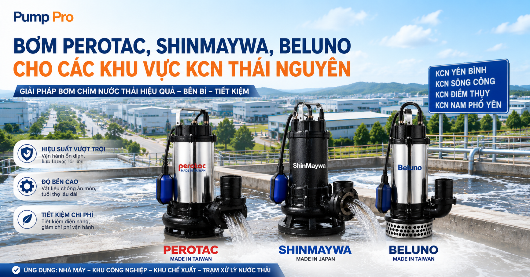 Ứng dụng bơm chìm vào các vị trí xử lý nước thái tại Thái Nguyên
