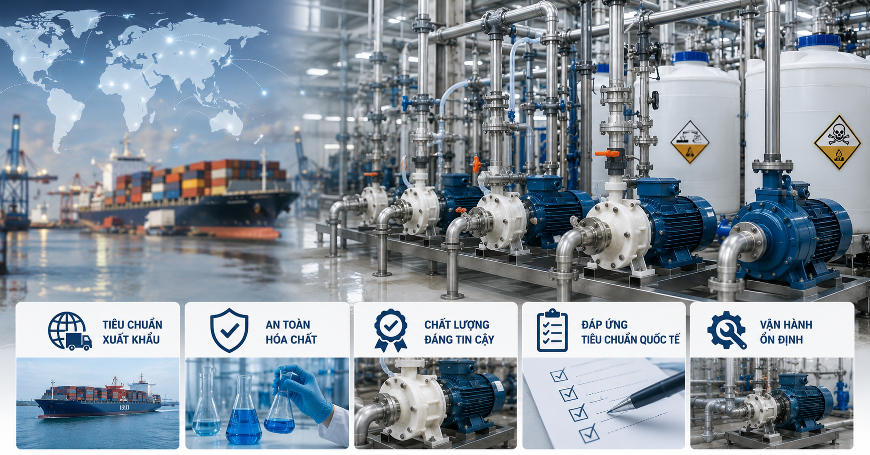 Tiêu chuẩn xuất khẩu bơm hóa chất | Pump Pro