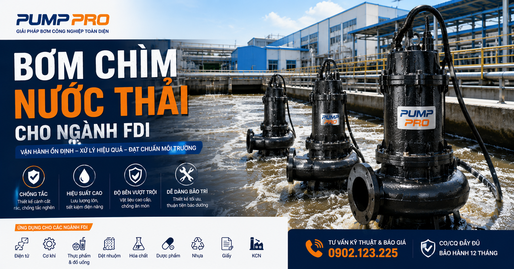 Bơm chìm cho Nhà Máy FDI | Pump Pro