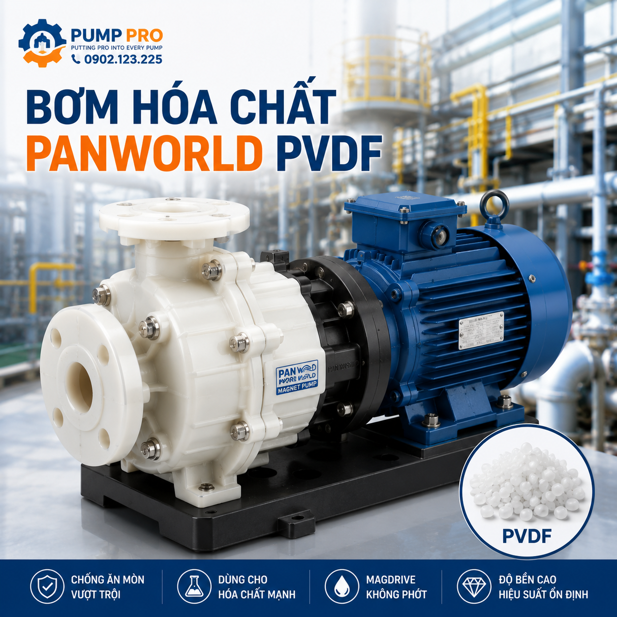Bơm Hóa Chất Panworld PVDF | Pump Pro