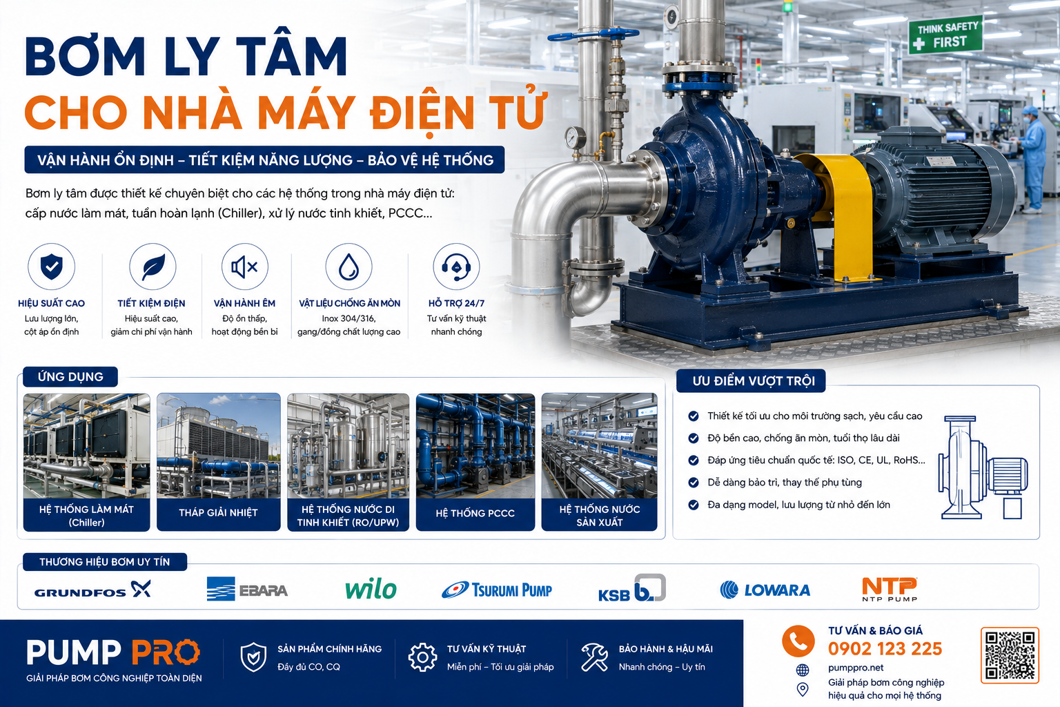 Bơm Ly Tâm Cho Nhà Máy Điện Tử: Chọn Đúng Theo Từng Loại Nước – hình 4 – Pump Pro