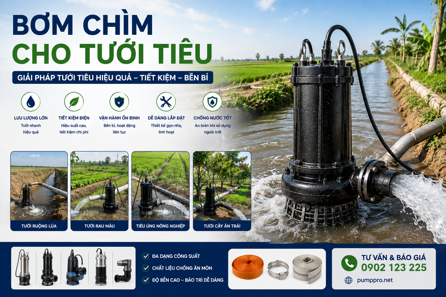Giải pháp bơm tưới tiêu hiệu quả Pump Pro