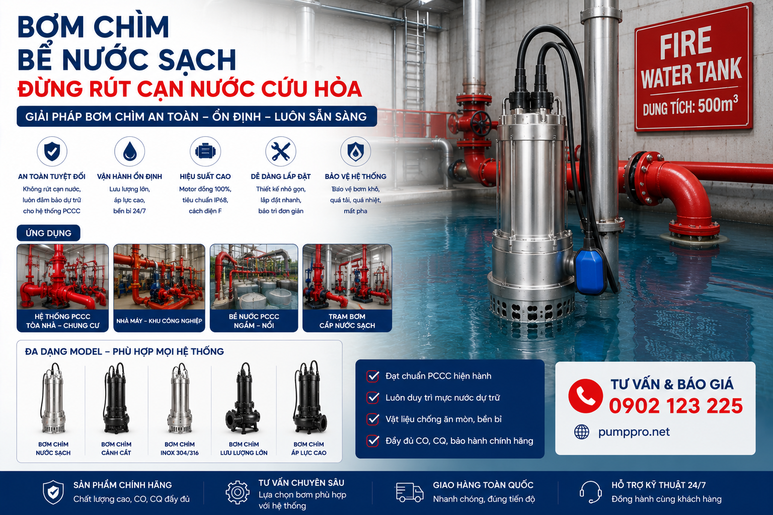 Bơm chìm bể nước sạch - Pump Pro