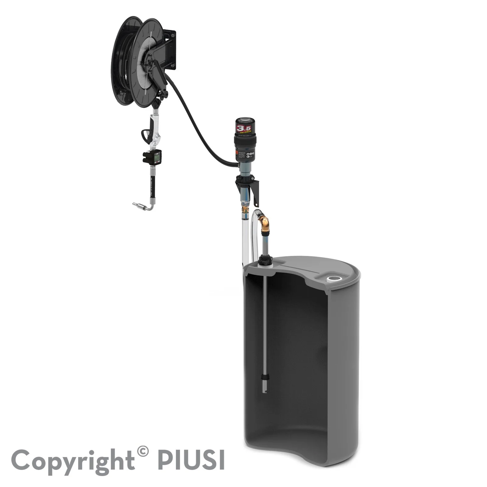 Bộ bơm dầu nhớt khí nén PIUSI Oil Drum Kit 200 3.5 with meter Bộ bơm dầu nhớt khí nén PIUSI Oil Drum Kit 200 3.5 with meter | Pump Pro