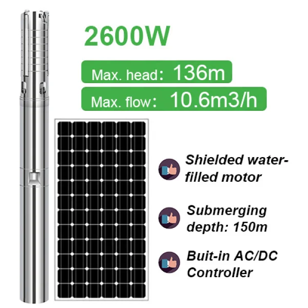 Máy bơm năng lượng mặt trời AC/DC 3.5HP DIFFUL Máy bơm năng lượng mặt trời AC/DC 3.5HP DIFFUL | Pump Pro