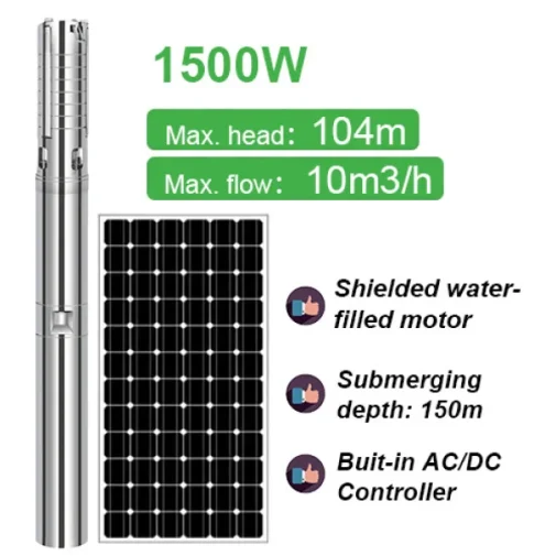 Máy bơm nước năng lượng mặt trời AC/DC 2HP DIFFUL dùng để tưới tiêu | Pump Pro