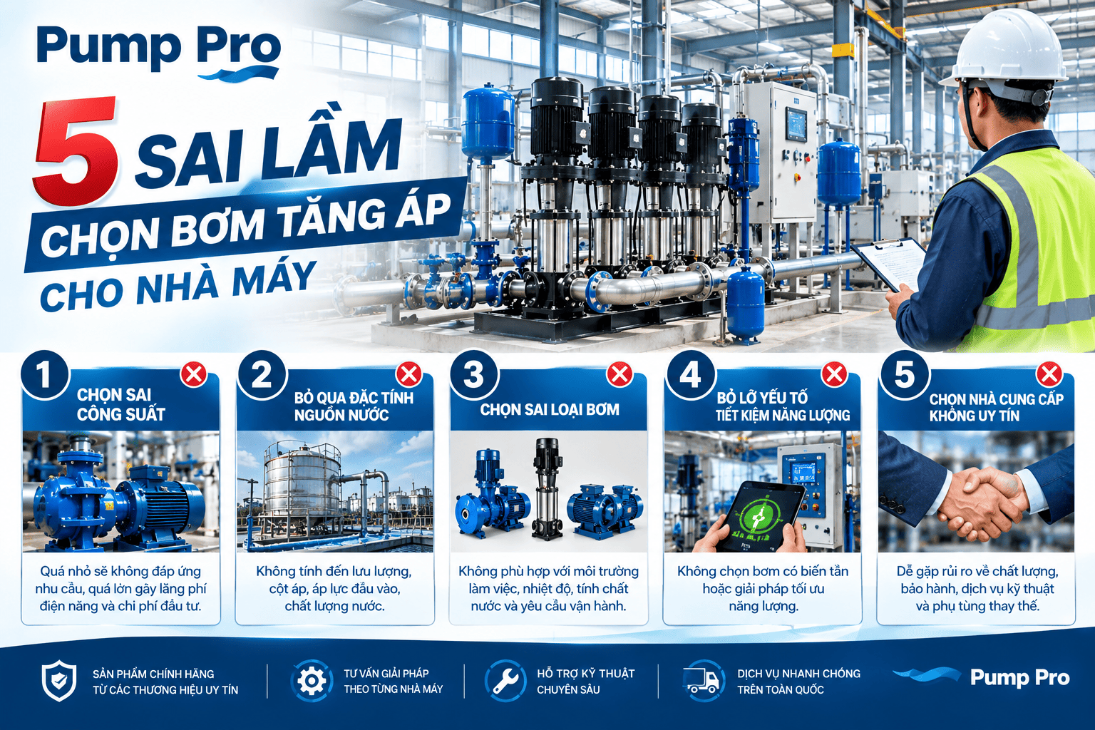 5 Sai Lầm Chọn Bơm Tăng Áp Cho Nhà Máy