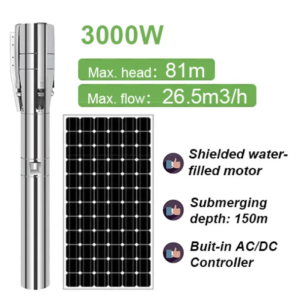 Máy bơm năng lượng mặt trời AC/DC 3000W cho tưới tiêu Máy bơm năng lượng mặt trời AC/DC 3000W cho tưới tiêu | Pump Pro