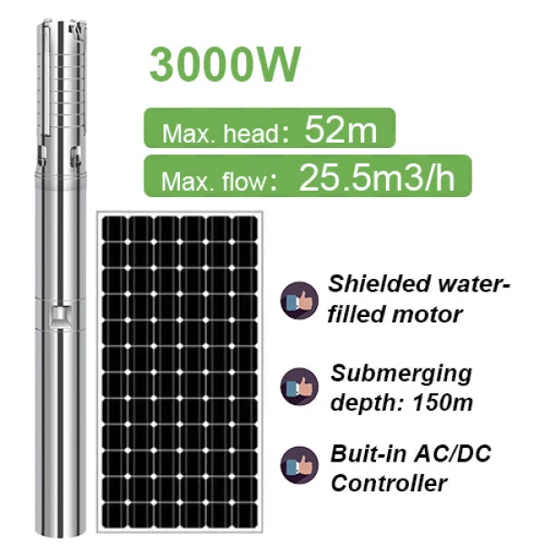 Máy bơm năng lượng mặt trời AC/DC 3000W DIFFUL Máy bơm năng lượng mặt trời AC/DC 3000W DIFFUL | Pump Pro