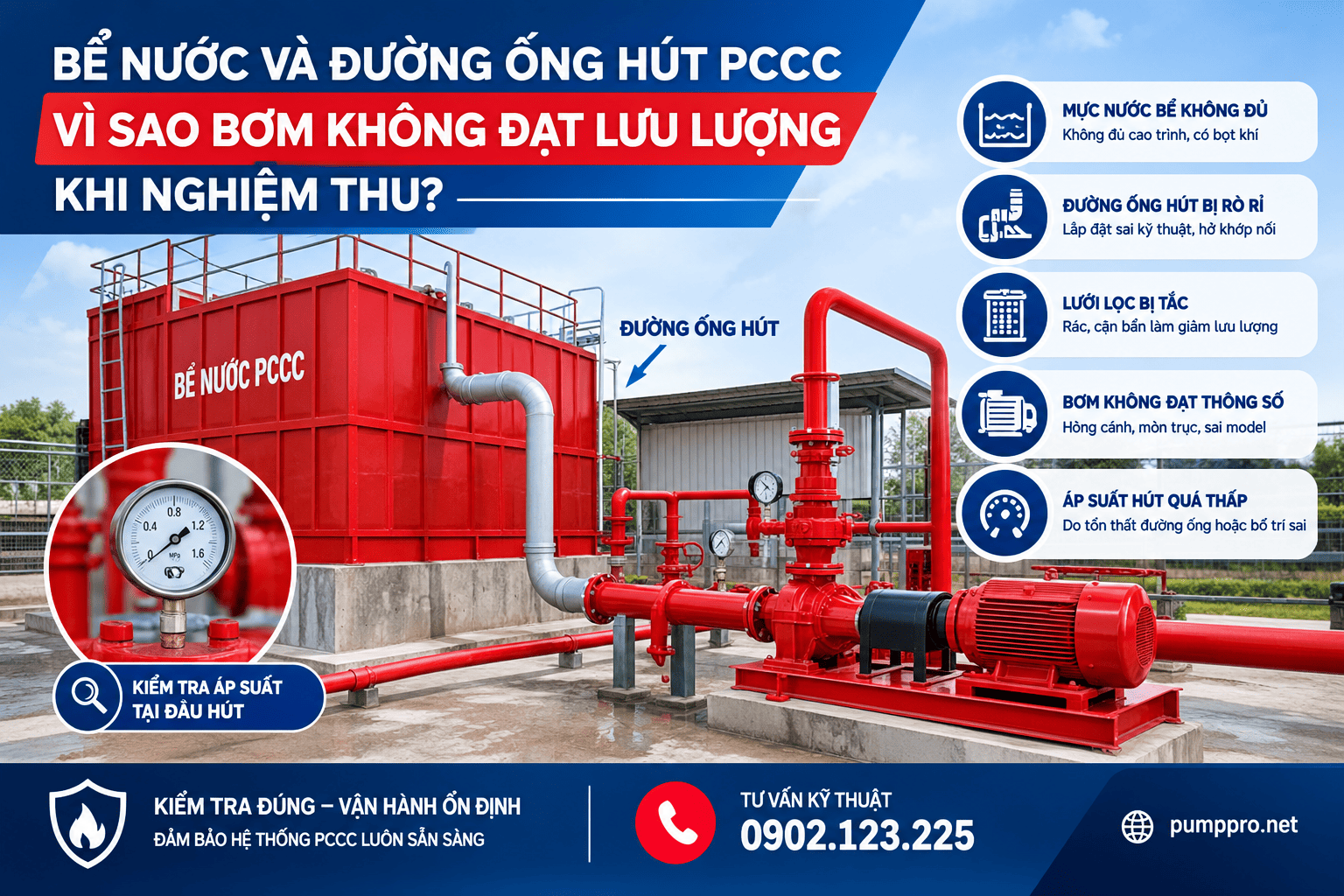 Bể Nước Và Ống Hút PCCC