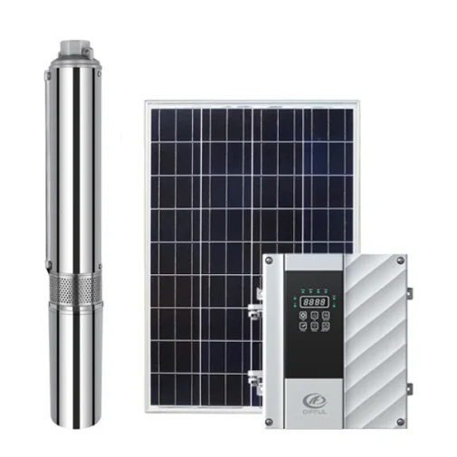 Máy bơm nước năng lượng mặt trời HV DC không chổi than làm mát bằng nước 4 inch với bộ điều khiển bên ngoài và cánh quạt bằng nhựa | Pump Pro