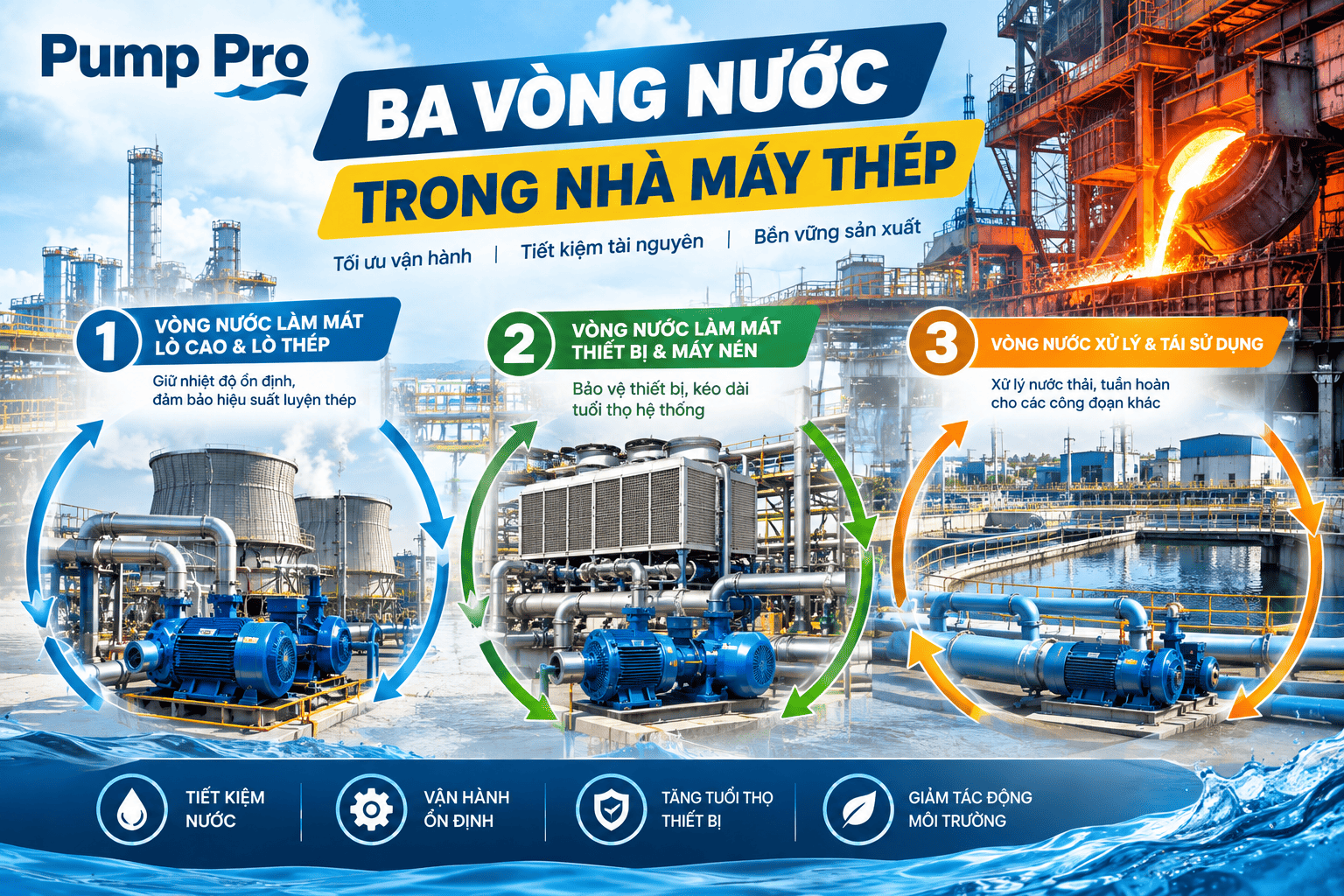 Ba Vòng Nước Trong Nhà Máy Thép